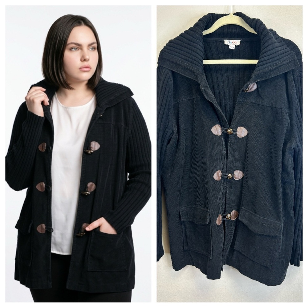 Corduroy XL Black Shacket Toggle Buttons Classic‎ Heritage Nautical Fisherman